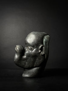 HAND CARVED STONE SCULPTURAL HEAD