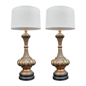 PAIR OF MOROCCAN COPPER 20TH CENTURY TABLE LAMPS