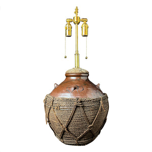 EARLY 20TH CENTURY JAPANESE TEA LEAF JAR MOUNTED AS LAMP