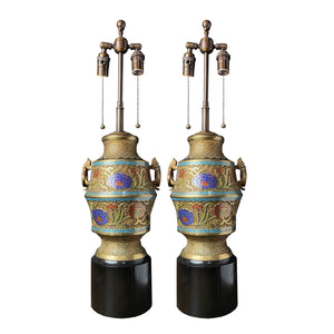 PAIR OF CLOISONNÉ LAMPS EARLY 20TH CENTURY